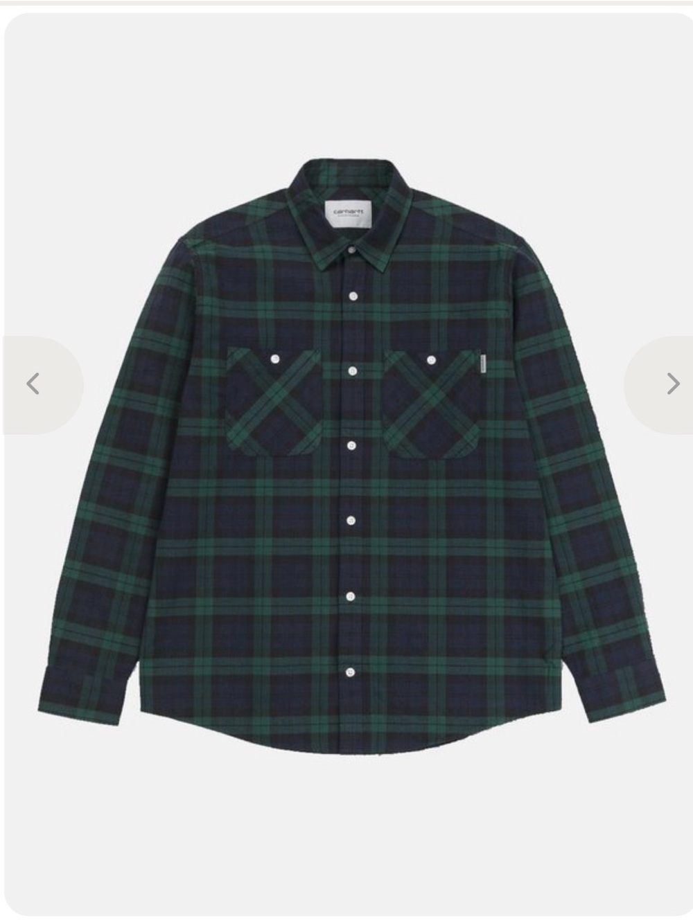 Carhartt WIP Navy & Green Plaid Button-Down Shirt